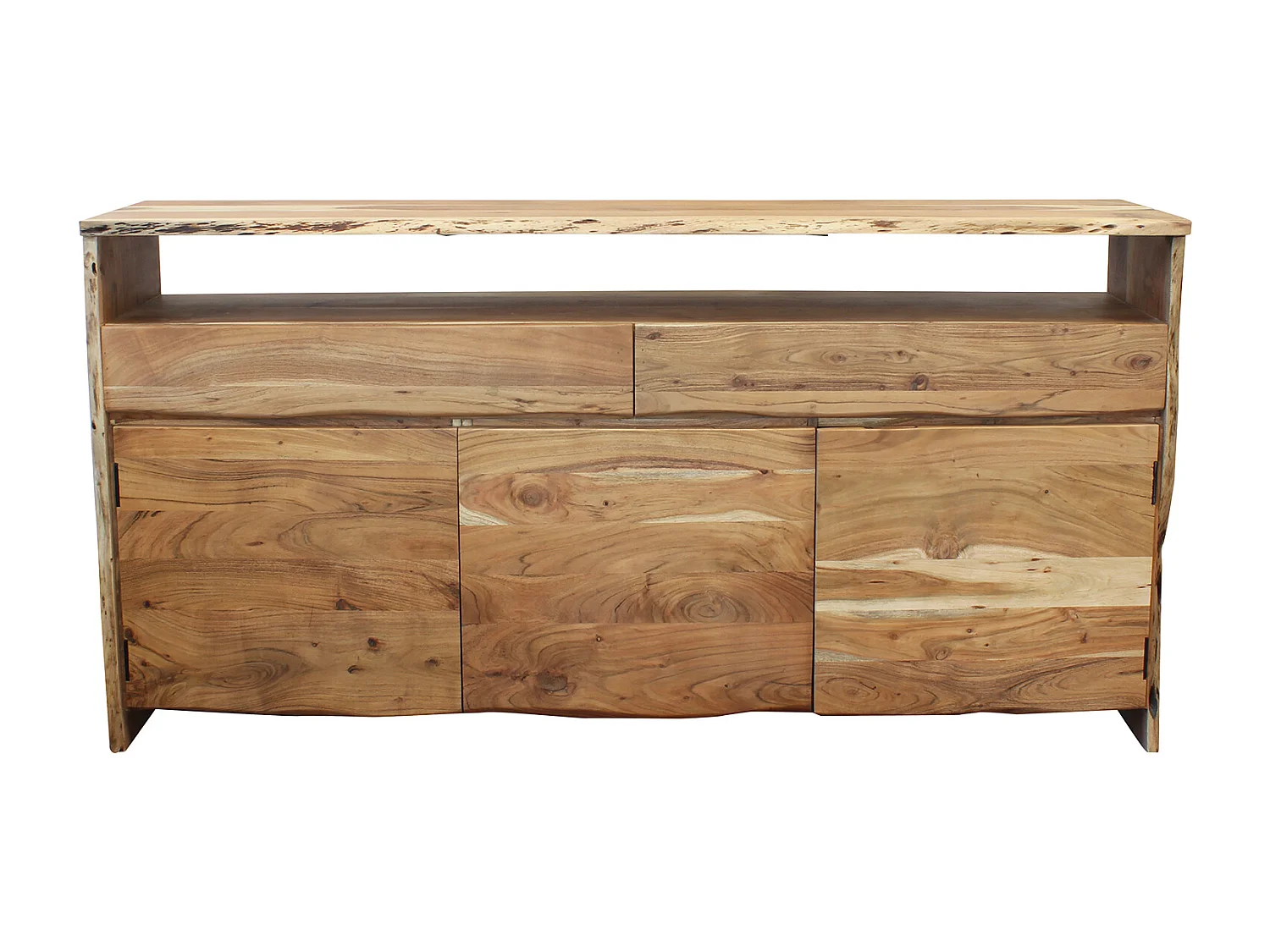 MilaniHome.it - madia in legno massiccio di design moderno industrial cm 190 x 45 x 96 hdi coloreMarrone