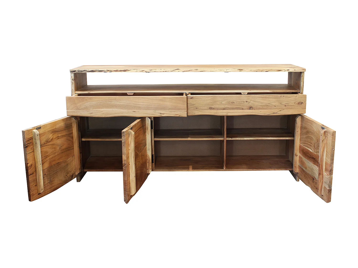 MilaniHome.it - madia in legno massiccio di design moderno industrial cm 190 x 45 x 96 hdi coloreMarrone