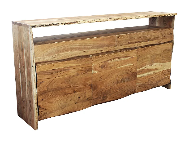 MilaniHome.it - madia in legno massiccio di design moderno industrial cm 190 x 45 x 96 hdi coloreMarrone