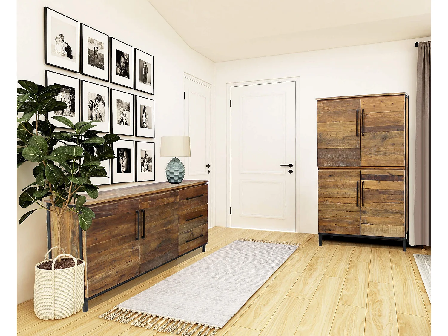 MilaniHome.it - madia moderna in legno con sei ante di design moderno per salotto cucina sala da pranzo cm 100x40x160 hdi coloreMarrone