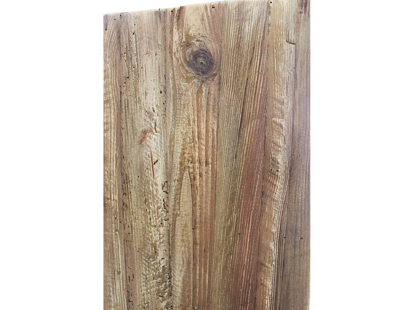 MilaniHome.it - credenza con vetrina di design moderno in legno di pino riciclato massiccio stile moderno vintagedi coloreMarrone