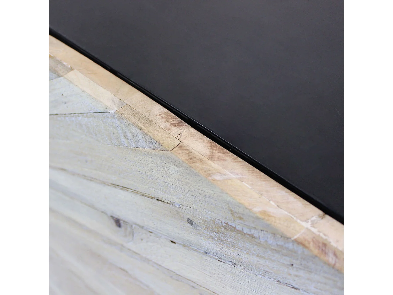 MilaniHome.it - Mobile con decoro naturale con 3 ante in legno di mango con struttura in ferro cm 150x40x85 hdi coloreMarrone