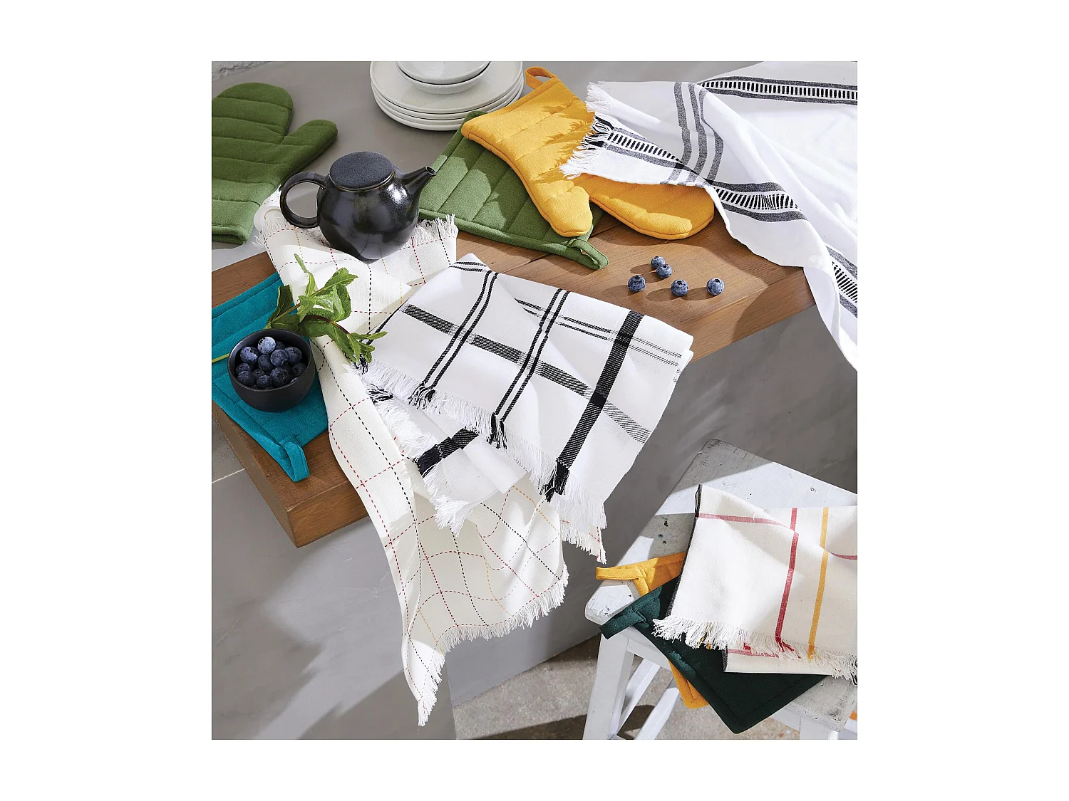 Luva de cozinha e Pegador reciclado Jona Verde 15 x 30 cm