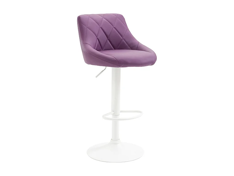 Tabouret de bar - Similicuir & Blanc - Violet - Lazio