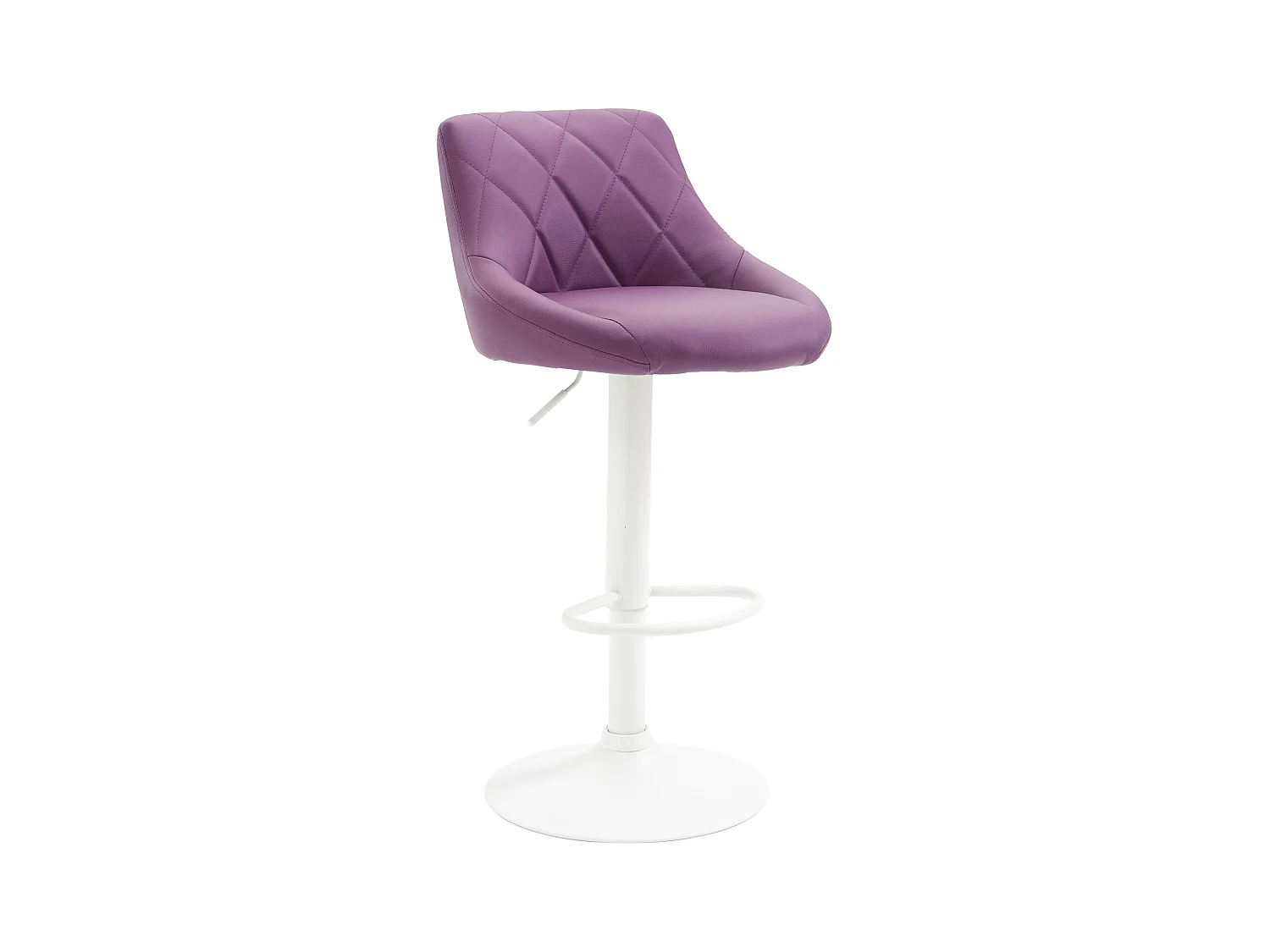 Tabouret de bar - Similicuir & Blanc - Violet - Lazio
