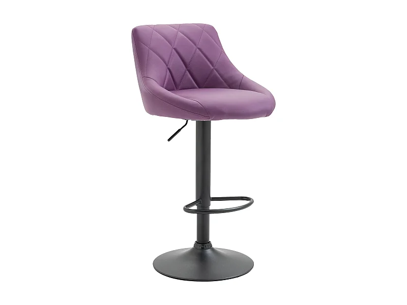 Tabouret de bar - Similicuir & Noir - Violet - Lazio