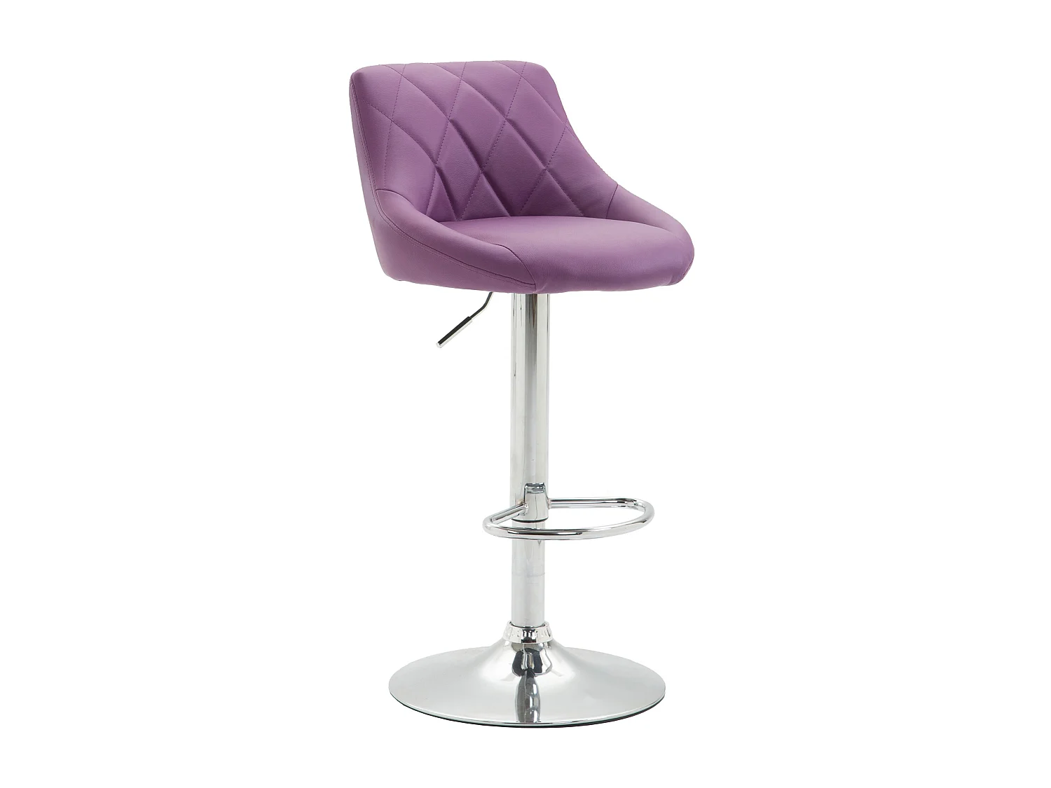 Tabouret de bar - Similicuir & Chrome - Violet - Lazio