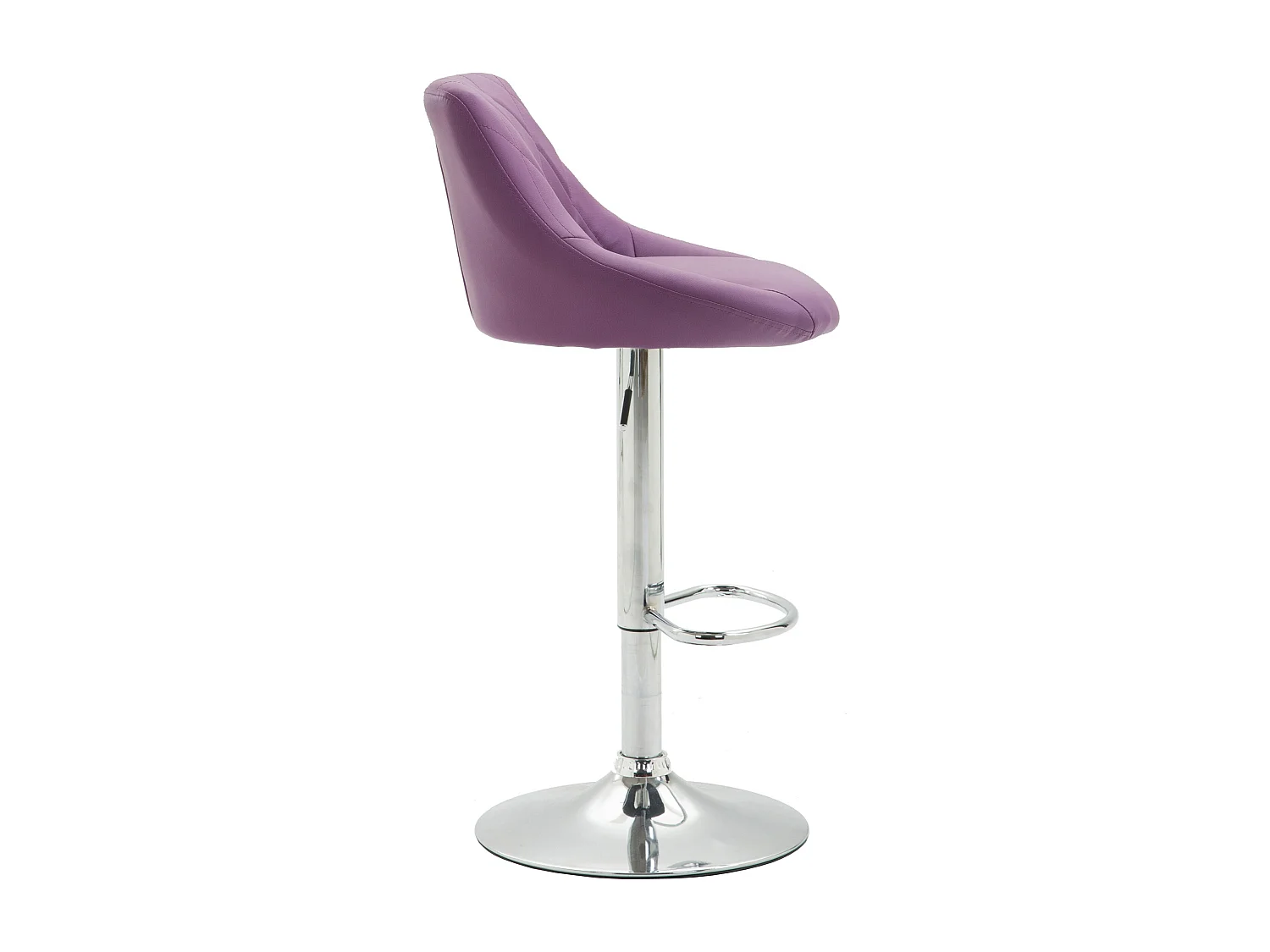 Tabouret de bar - Similicuir & Chrome - Violet - Lazio