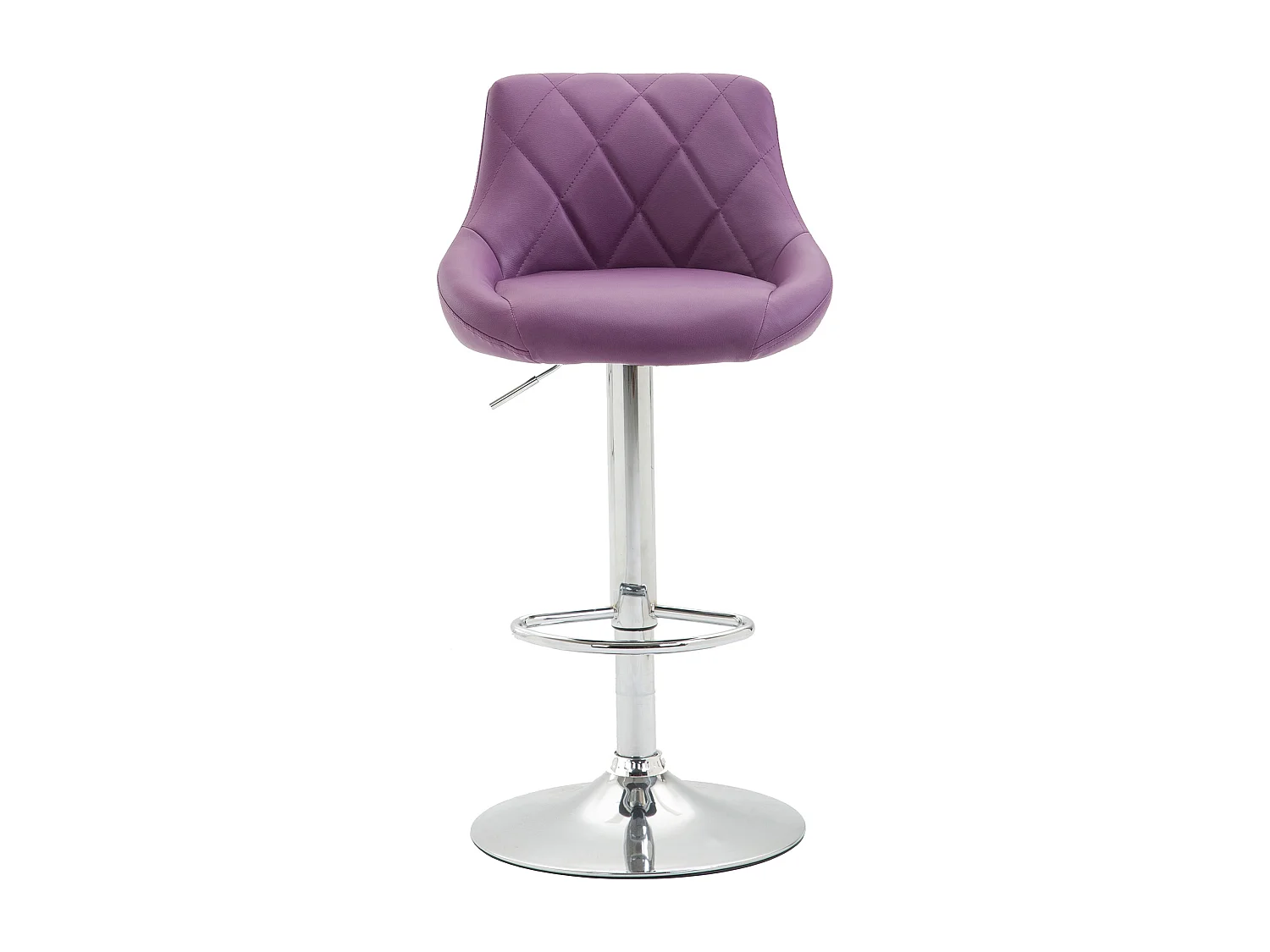 Lot de 2  Tabouret de bar - Similicuir & Métal chromé - Violet - Lazio