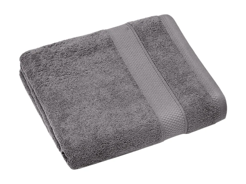Drap de bain coton 550 g/m2 95x140 cm NAÏA gris Ardoise