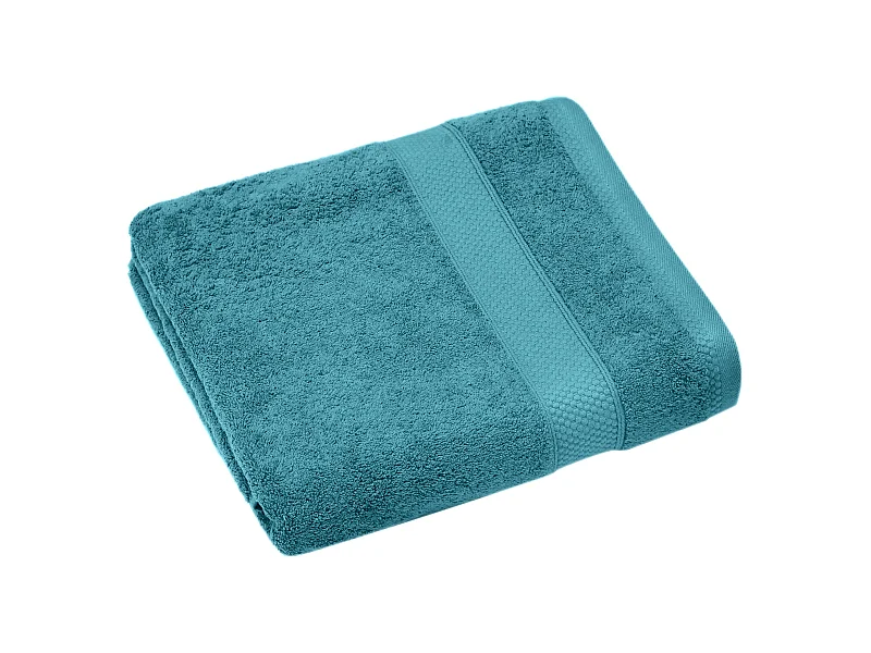 Drap de bain coton 550 g/m2 95x140 cm collection NAÏA bleu Cérulé