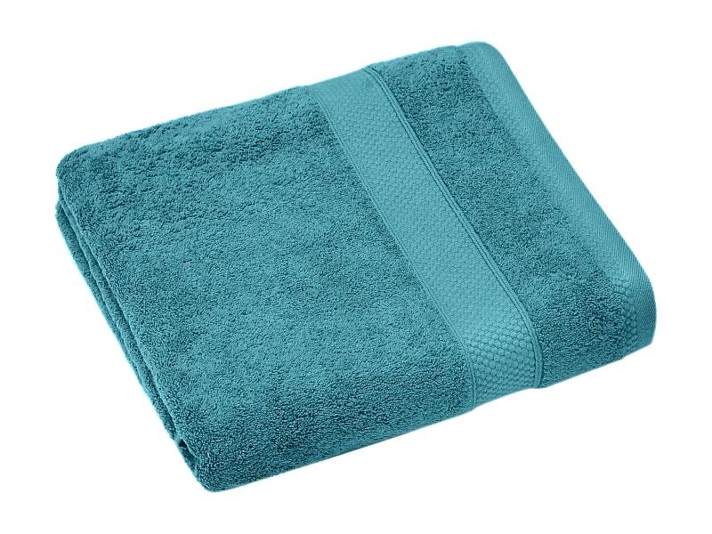 Drap de bain coton 550 g/m2 95x140 cm collection NAÏA bleu Cérulé