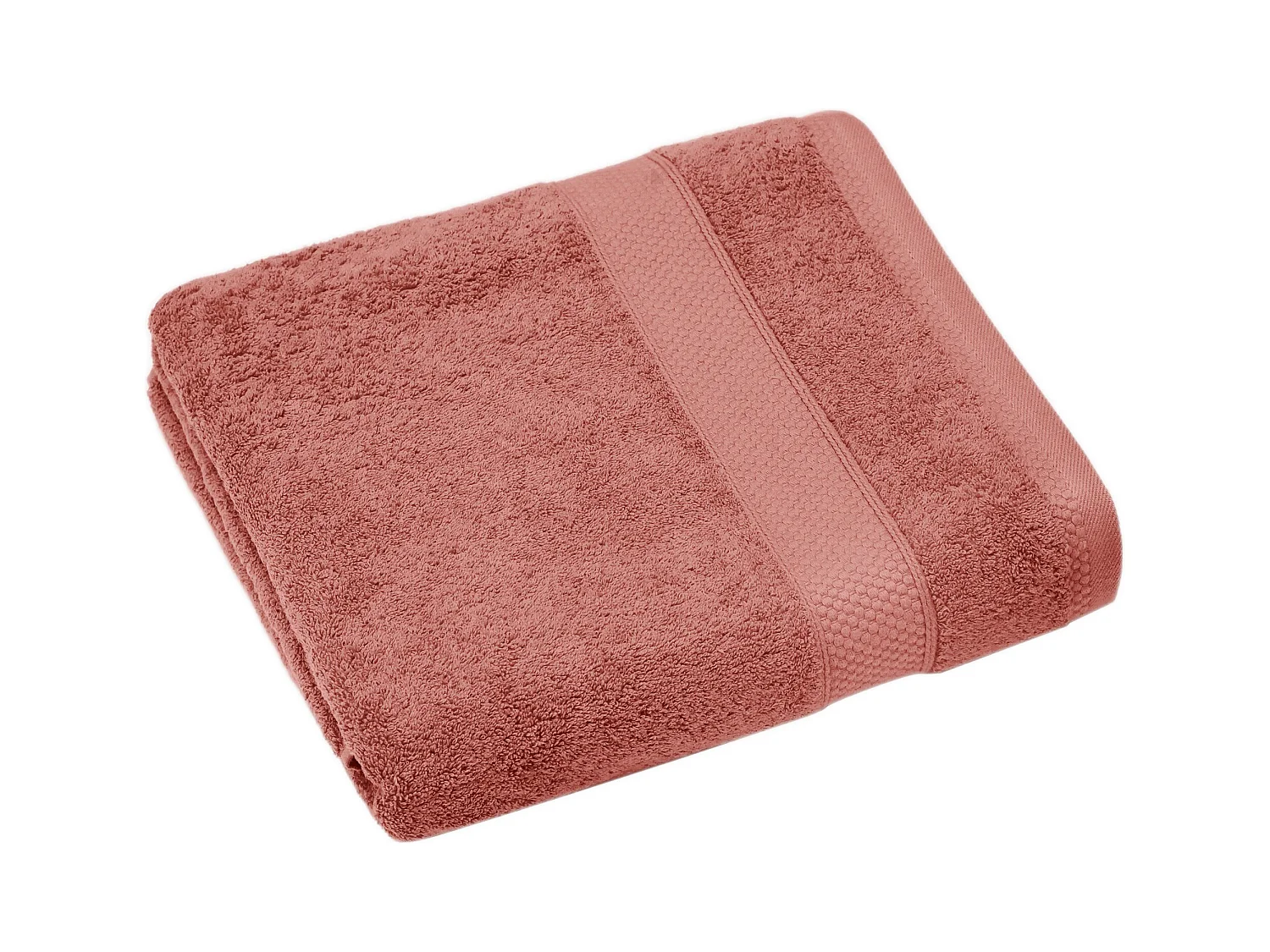 Drap de bain coton 550 g/m2 95x140 cm collection NAÏA rose Pêche