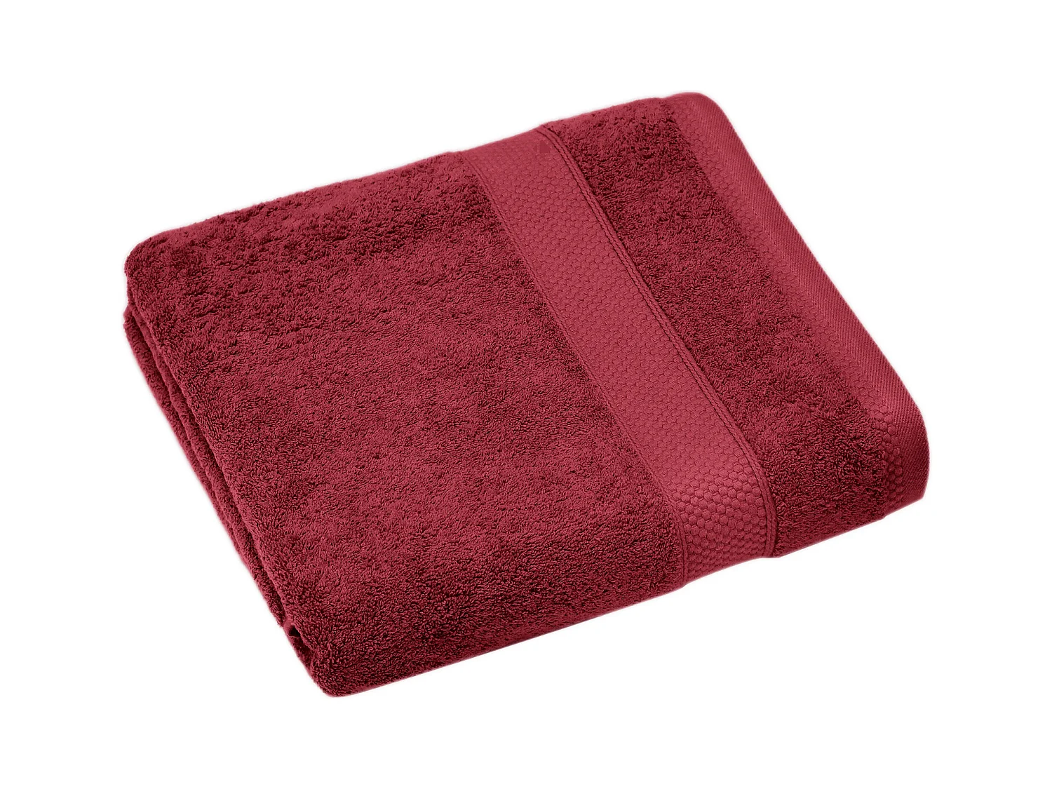 Drap de bain coton 550 g/m2 95x140 cm NAÏA rouge Carmin