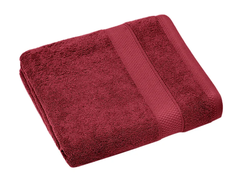 Drap de bain coton 550 g/m2 95x140 cm NAÏA rouge Carmin