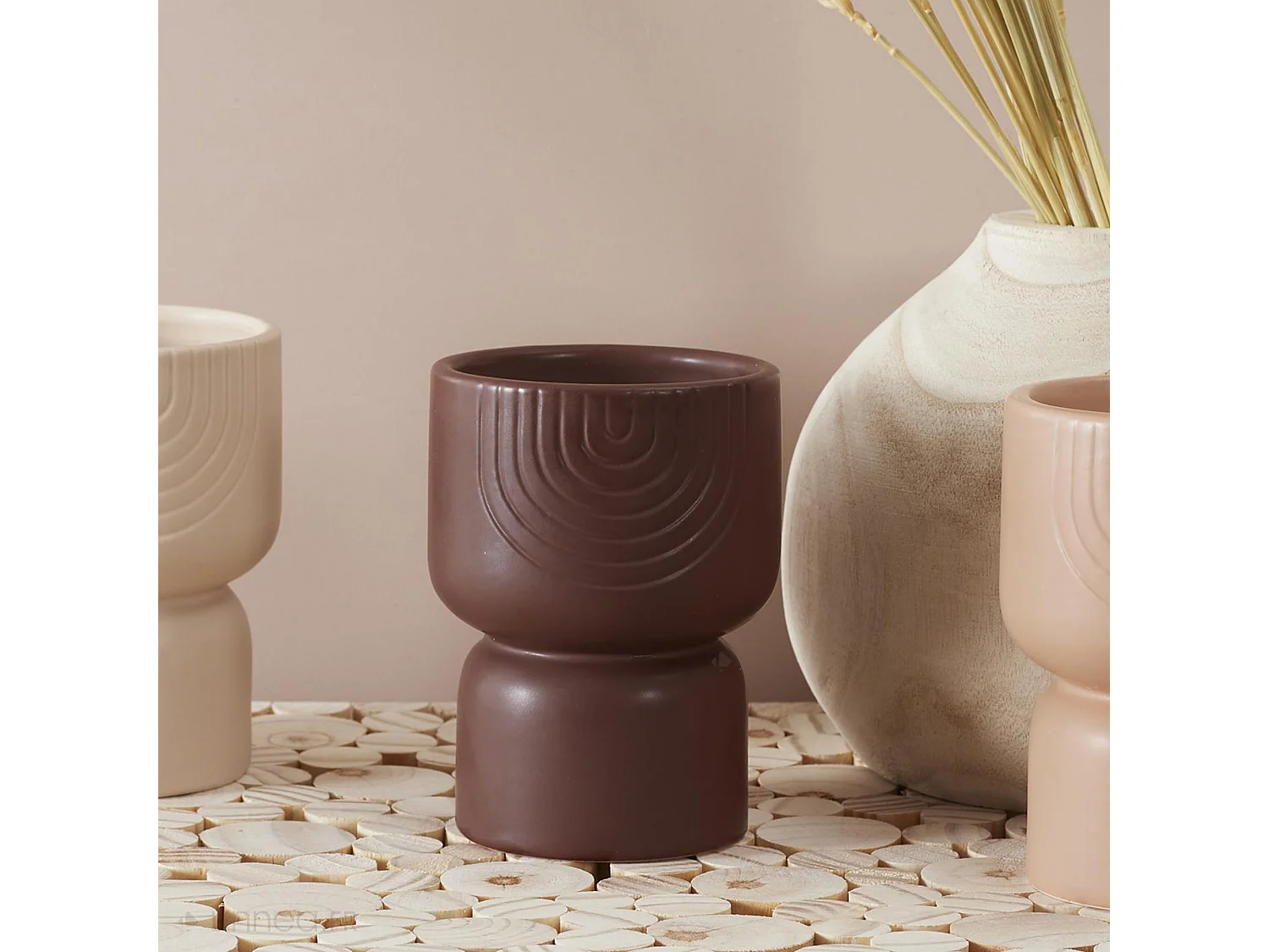 Bougie parfumée pot céramique SAHANA marron brume des bois