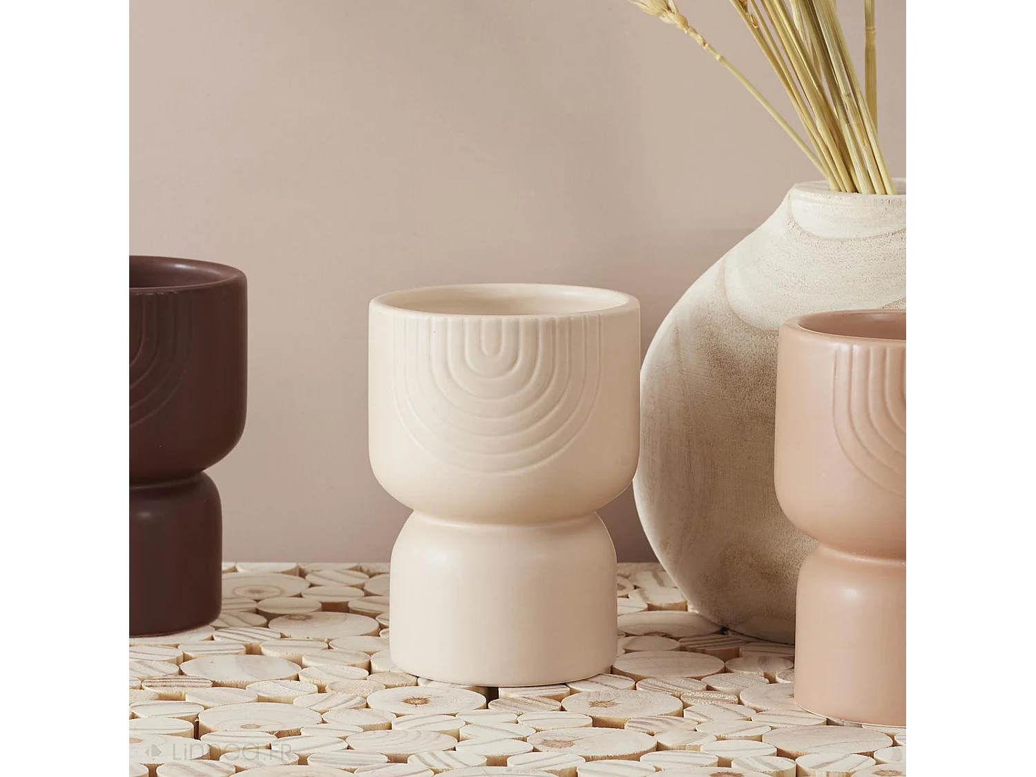 Bougie parfumée pot en céramique SAHANA ecru pivoine