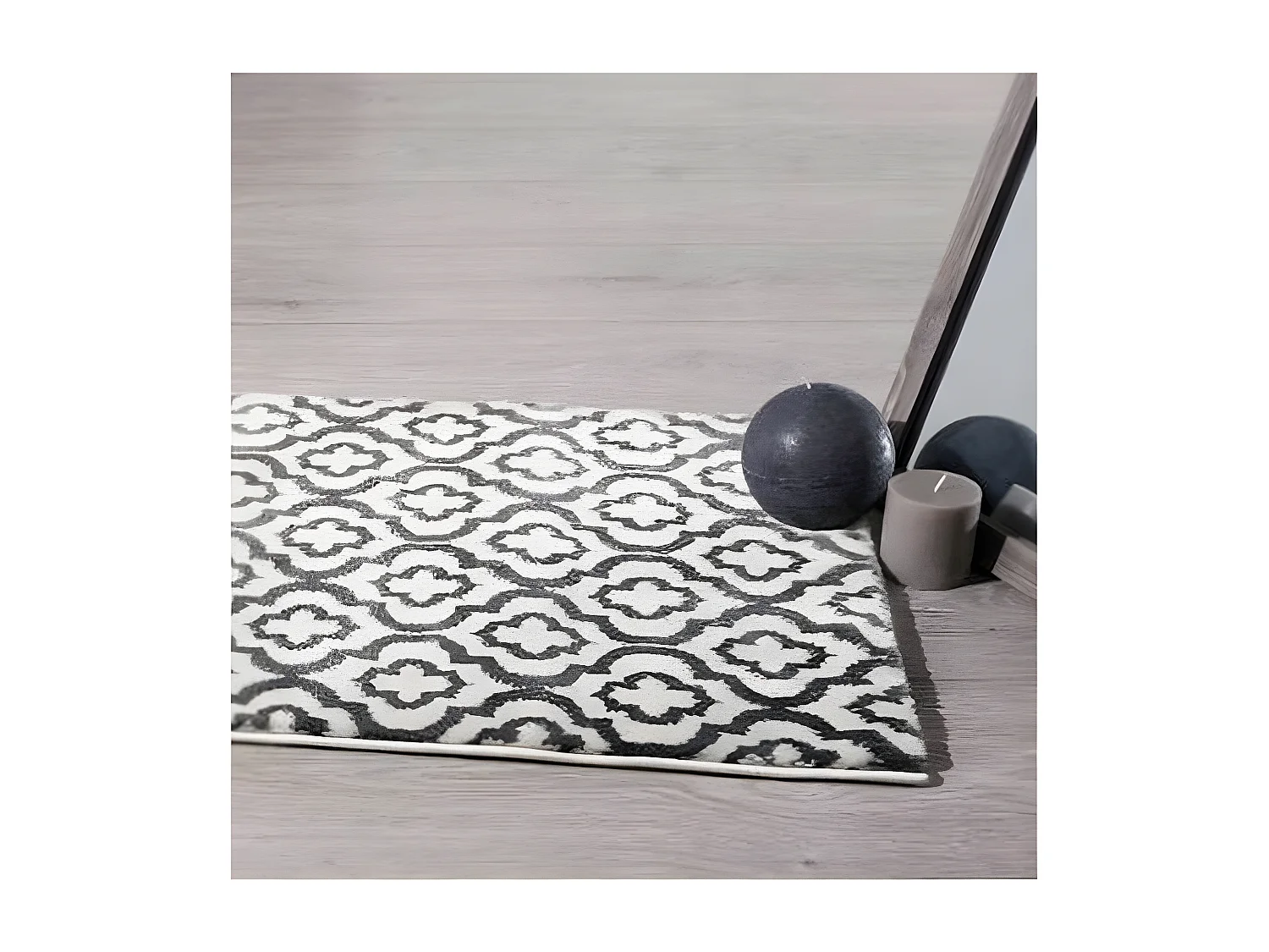 Tapis Déco Rectangulaire "Marvin" 60x90cm Ecru