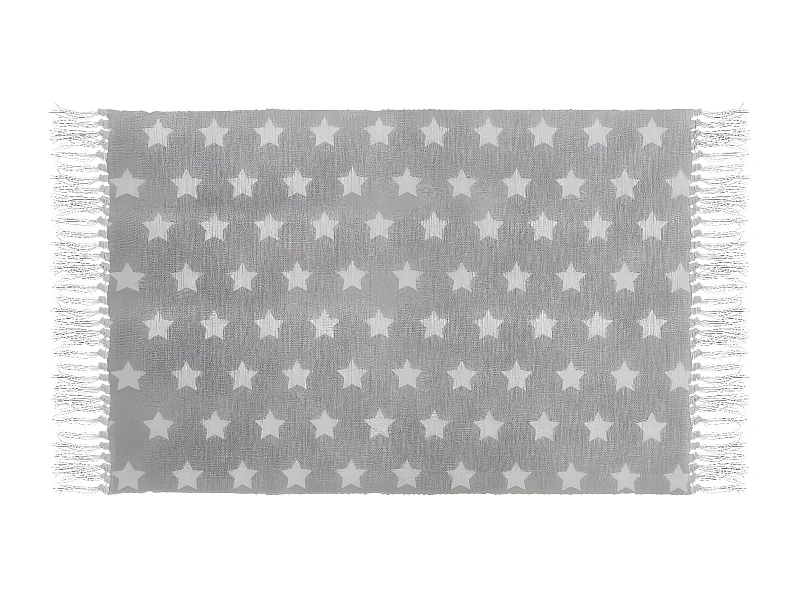 Tapis Déco à Franges Enfant "Born" 60x90cm Gris
