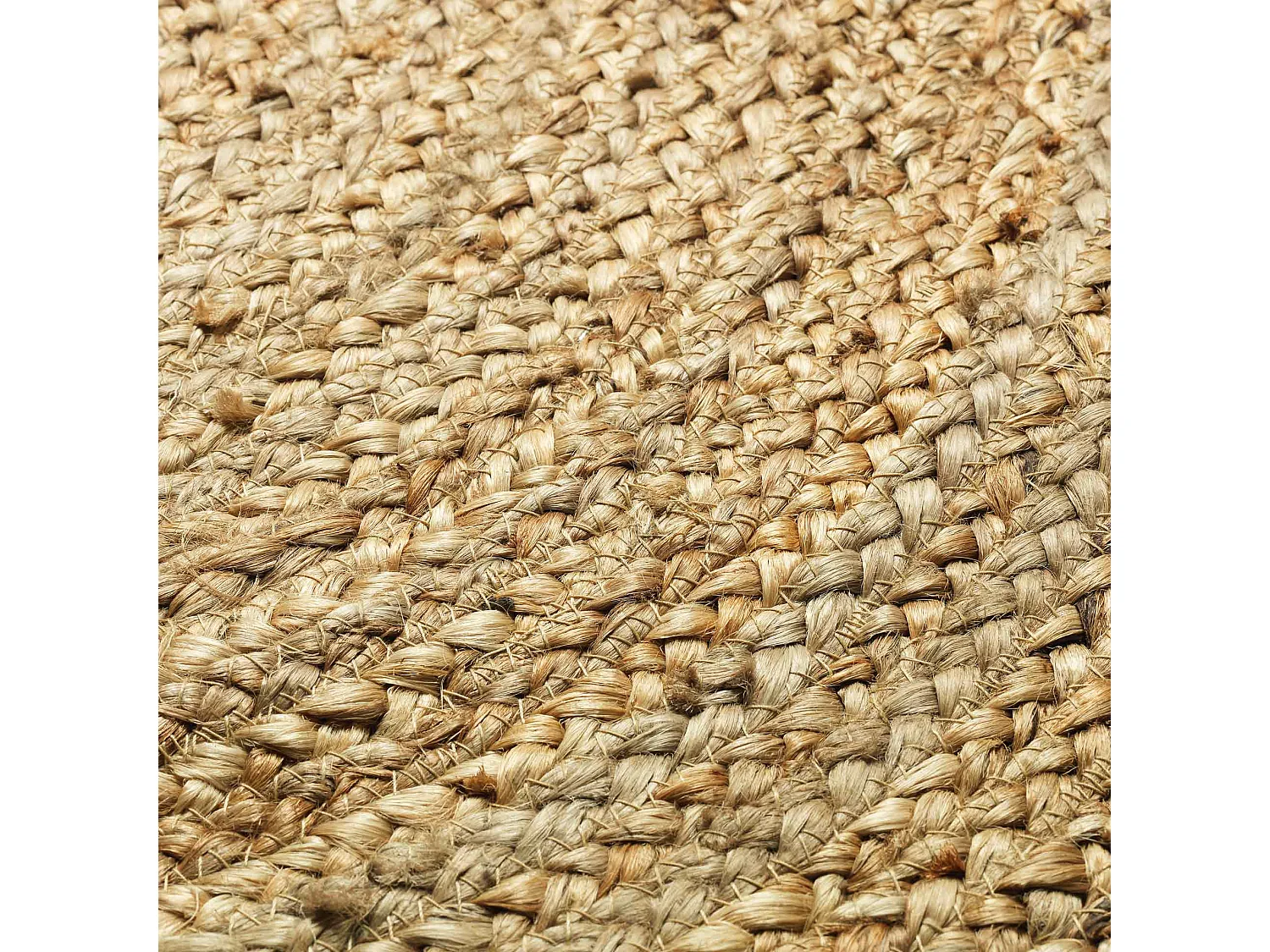 Tapis Rond Déco en Jute "Shira" 120cm Noir