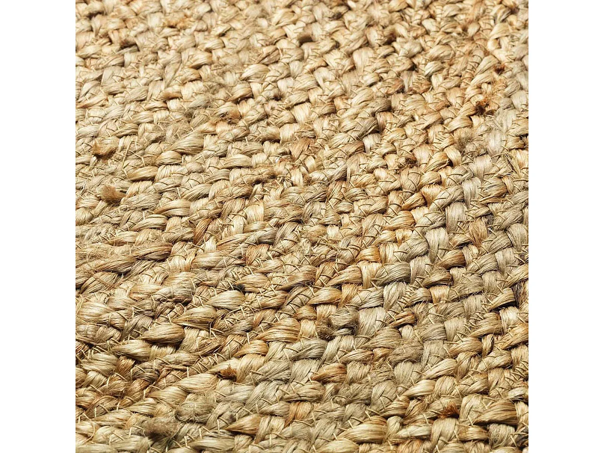 Tapis Rond Déco en Jute "Shira" 120cm Noir
