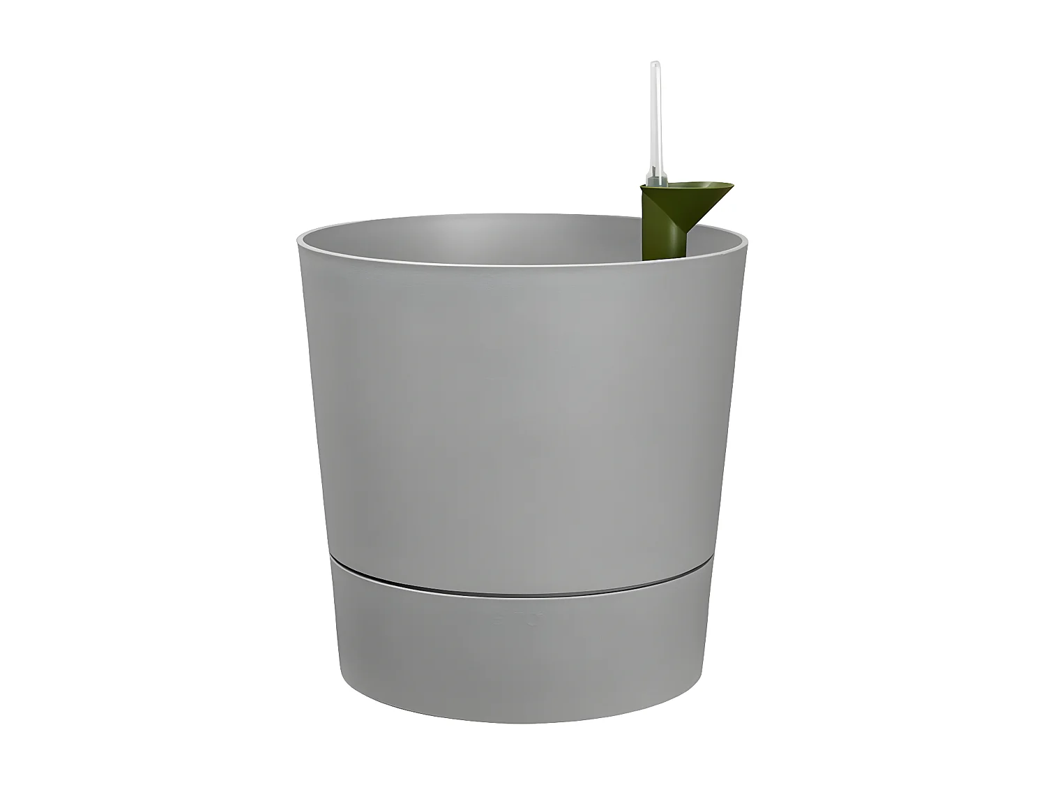 Pot de fleurs rond extérieur/intérieur Ø 35 cm Elho Aqua Care Greensense gris ciment