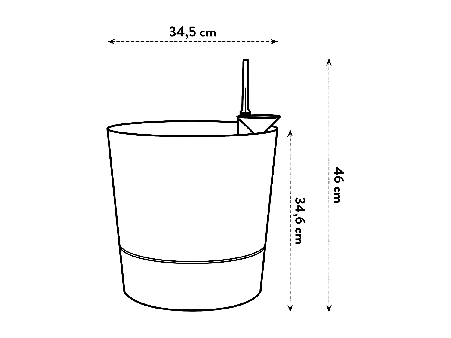 Pot de fleurs rond extérieur/intérieur Ø 35 cm Elho Aqua Care Greensense gris ciment