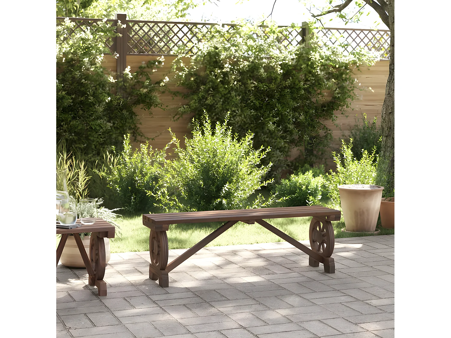 Banc de jardin 115cm bois de sapin massif