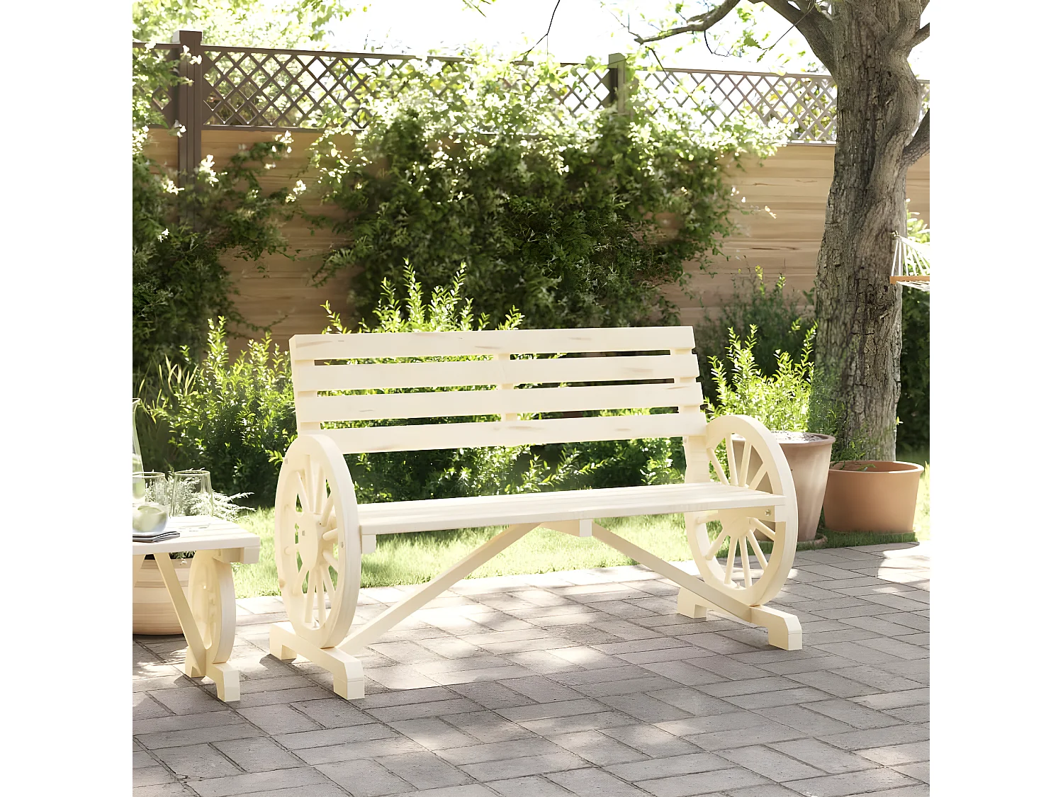 Banc de jardin 2 places bois de sapin massif