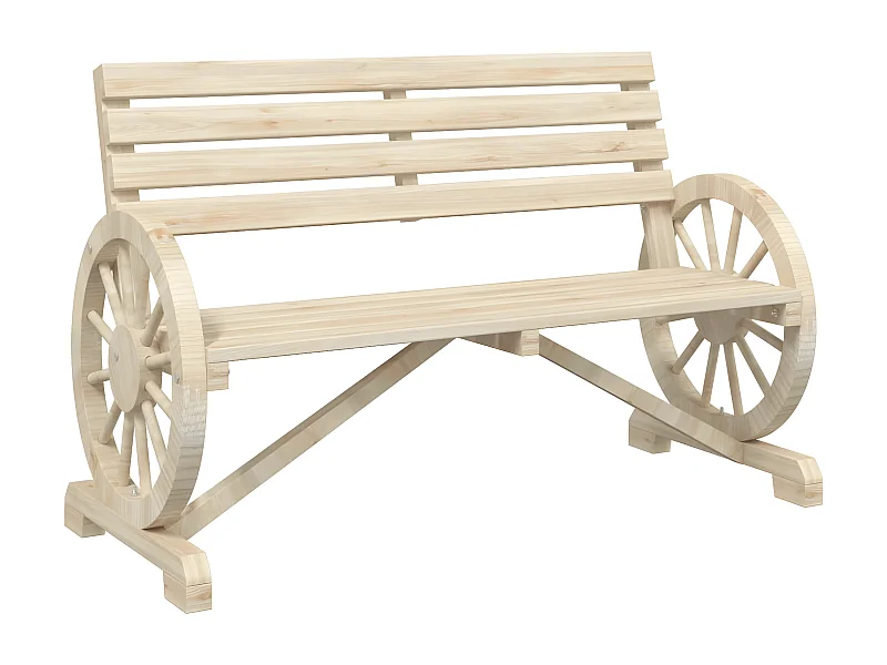 Banc de jardin 2 places bois de sapin massif