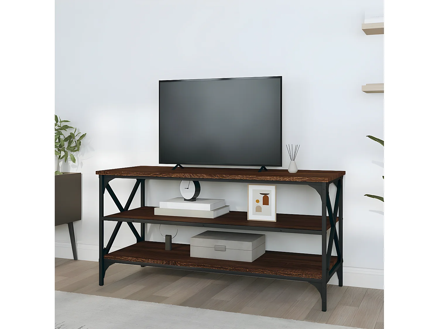 Meuble TV Chêne marron 100x40x50 Bois d'ingénierie