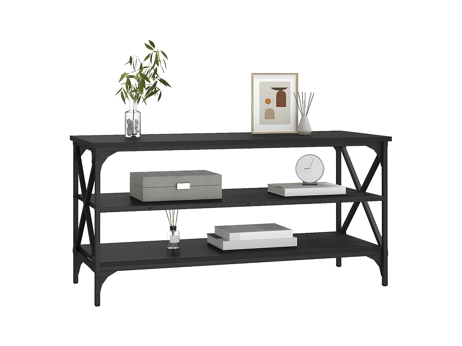 Meuble TV Noir 100x40x50 Bois d'ingénierie