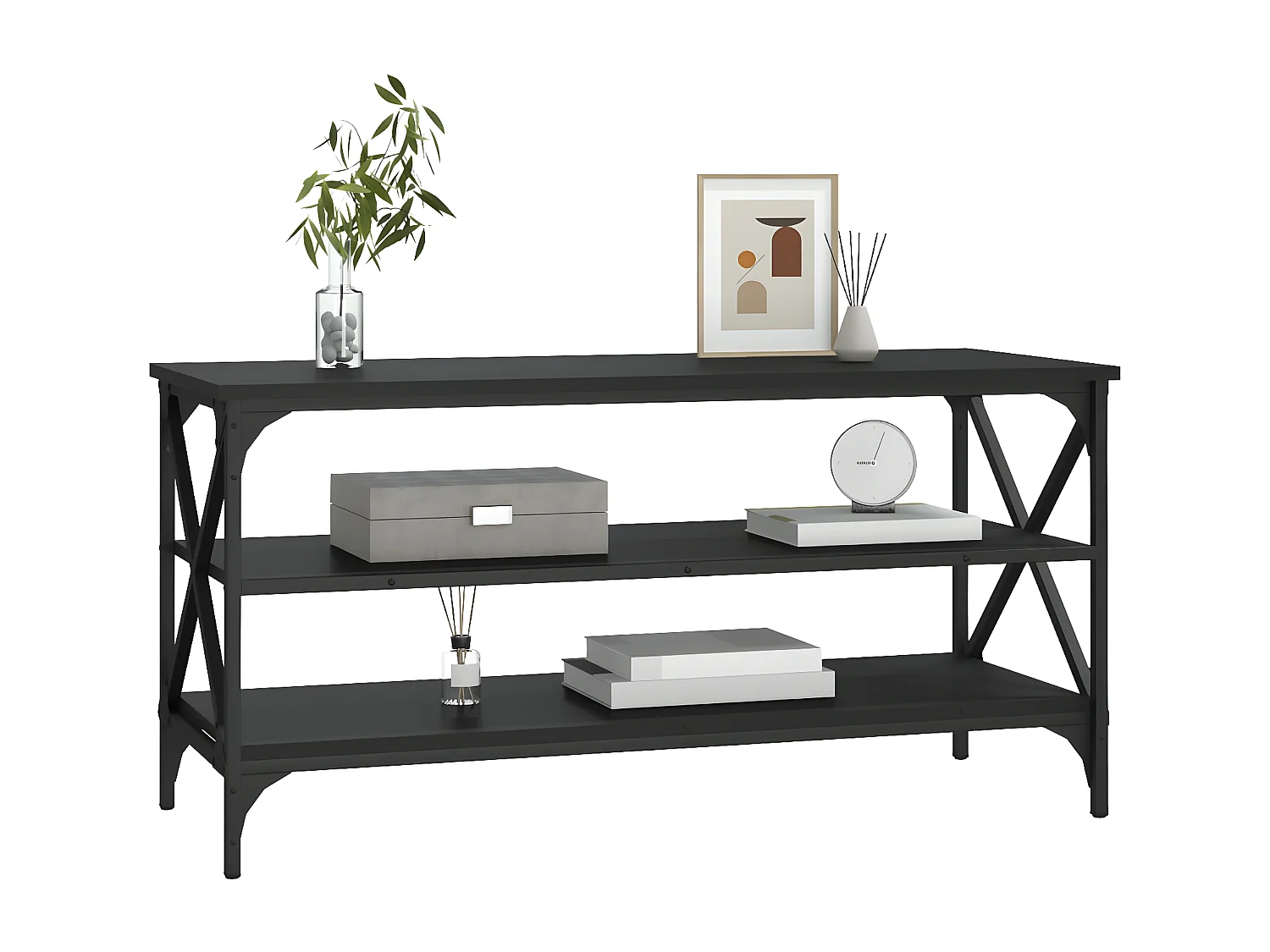 Meuble TV Noir 100x40x50 Bois d'ingénierie