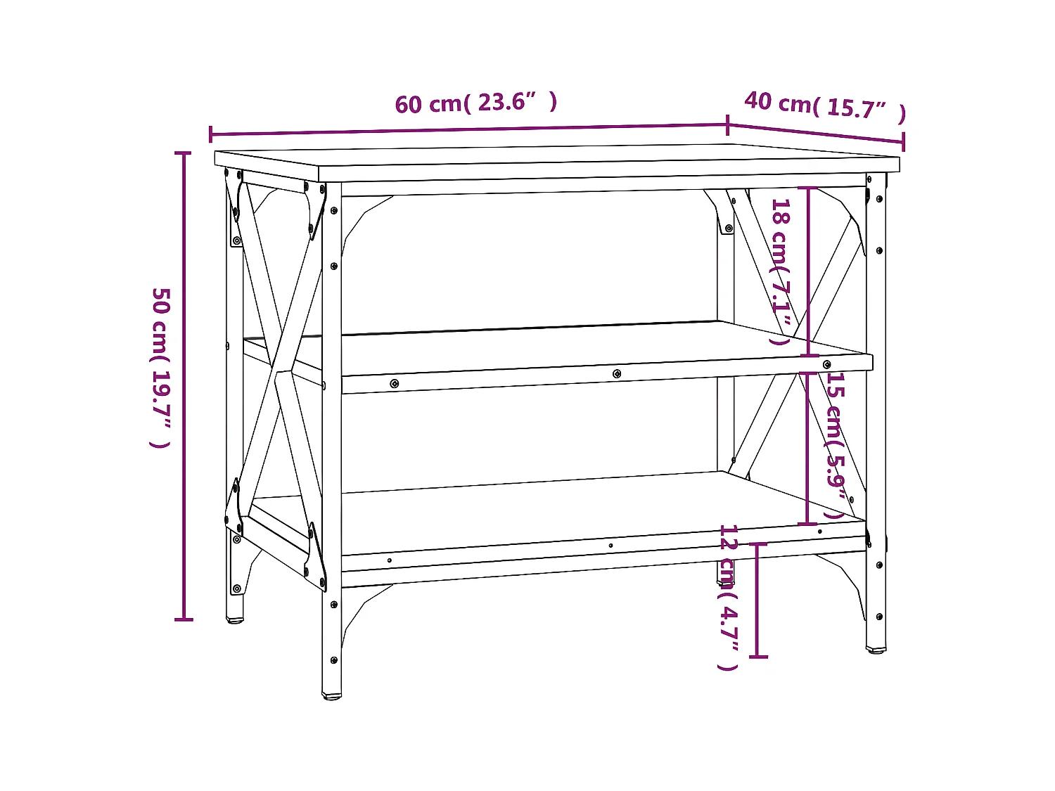 Meuble TV Chêne marron 60x40x50 Bois d'ingénierie