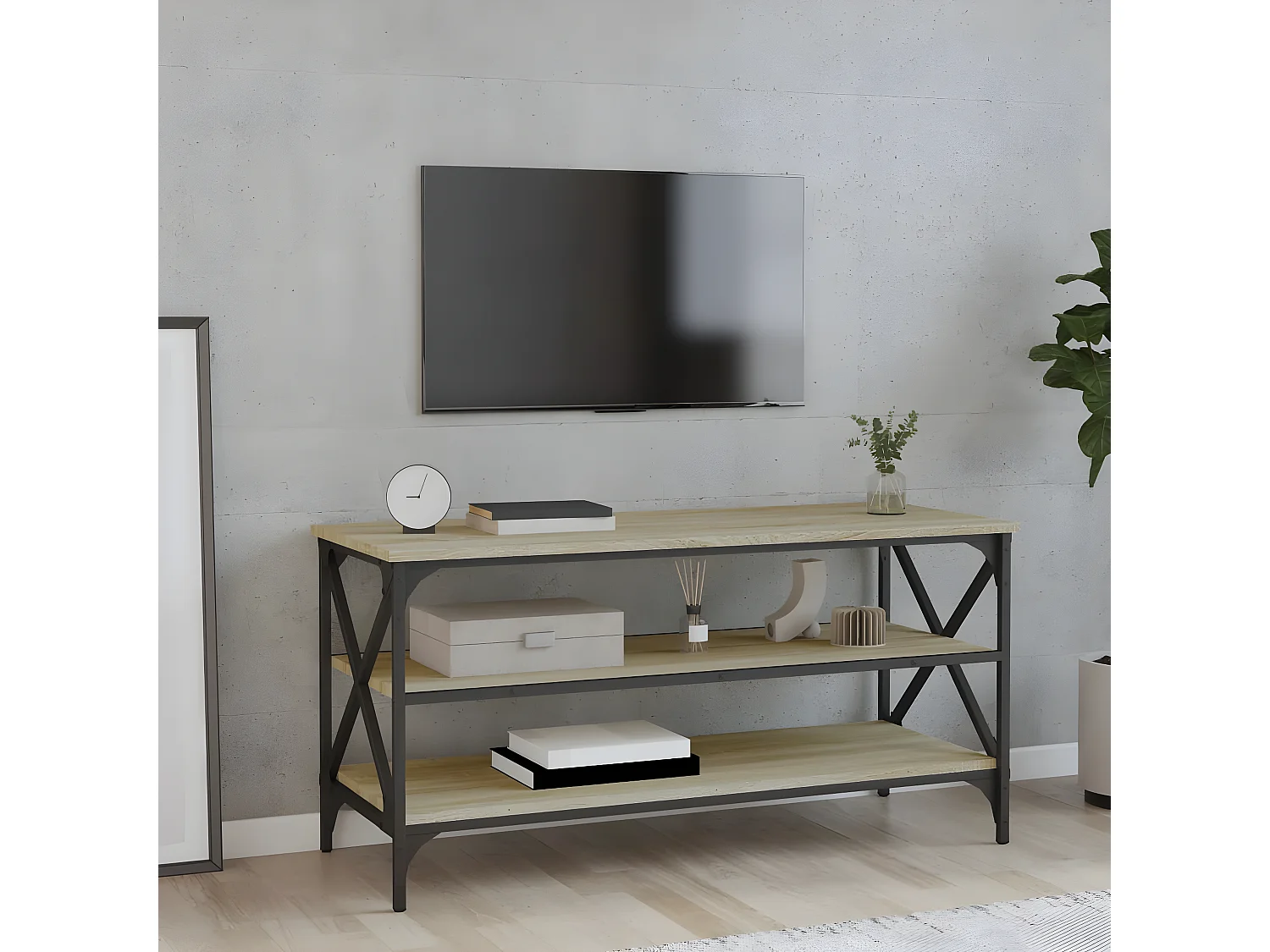 Meuble TV Chêne sonoma 100x40x50 Bois d'ingénierie