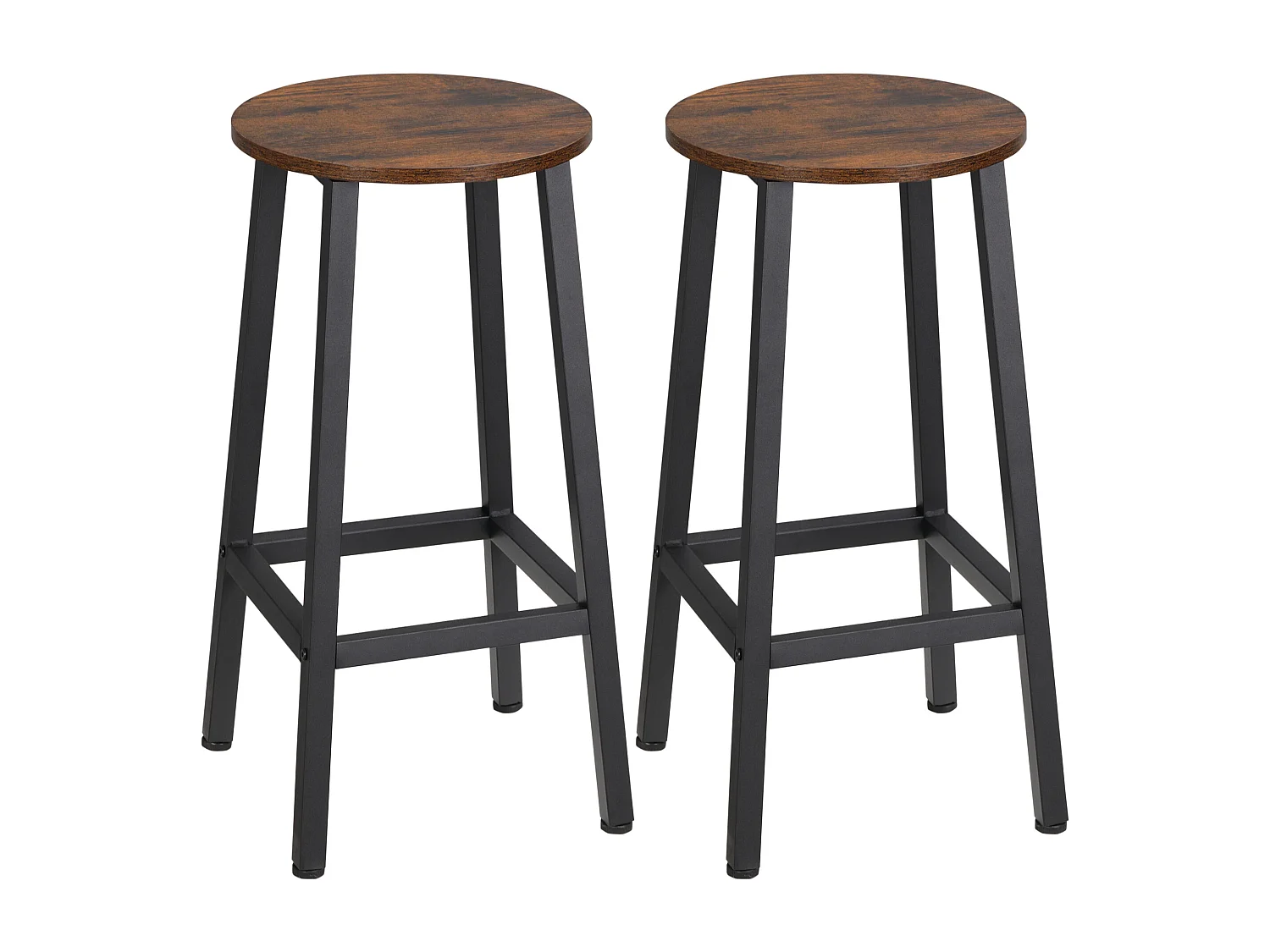 Taburetes de bar marrón rústico 32.5x32.5x65 cm HOMCOM