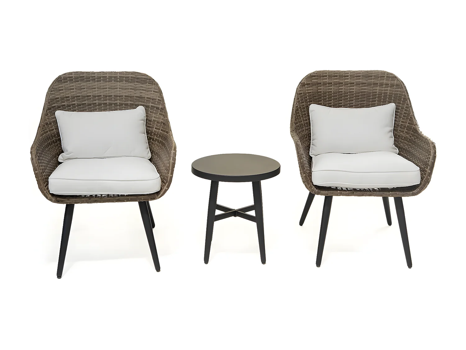 Gartenlounge aus Polyrattan 2 Stühle "Amber"  - Braun