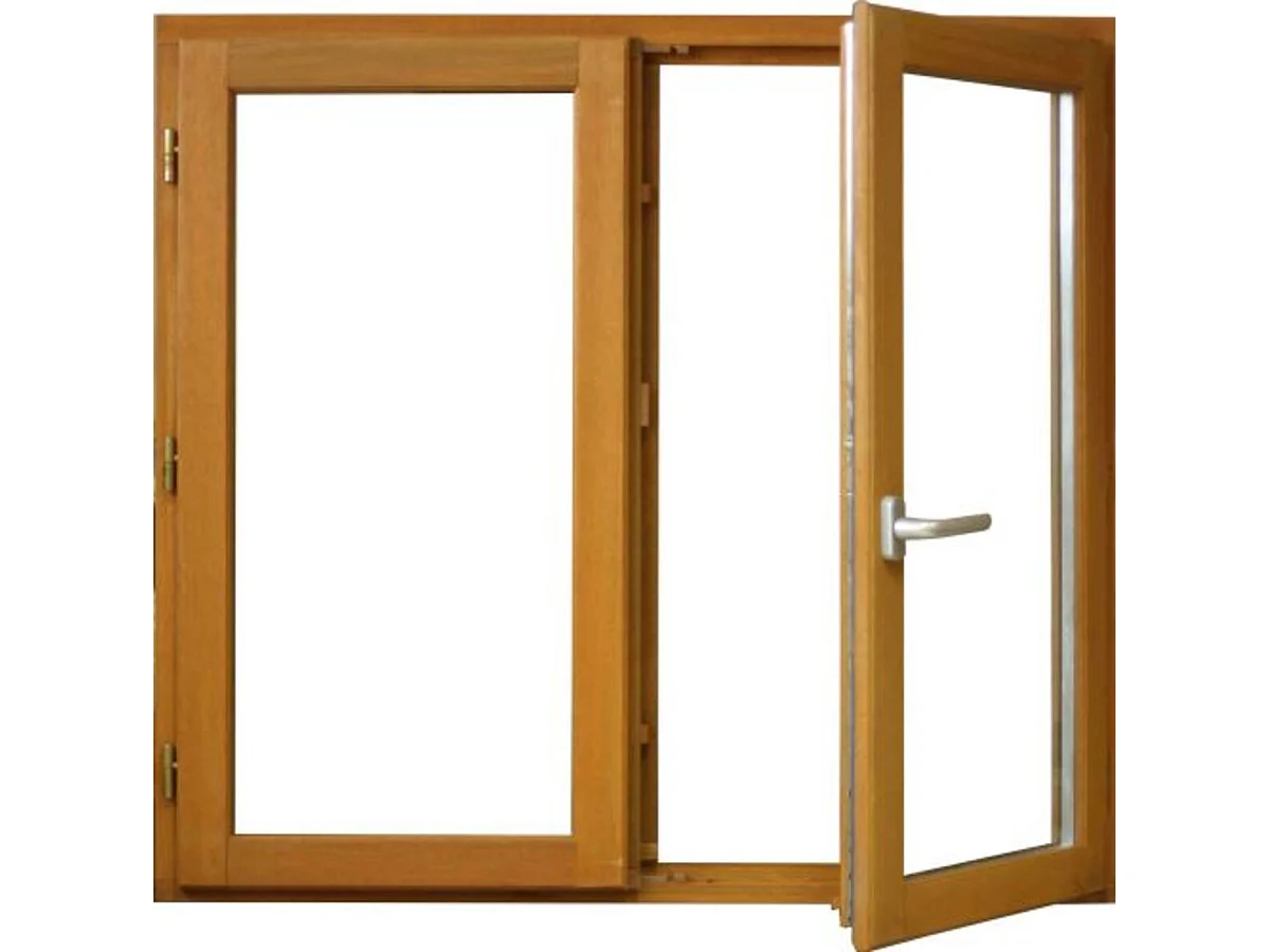 Fenetre Bois 2 Vantaux H105 X L90 Cotes Tableau + Poignee (ref 010220f9) Gd Menuiseries