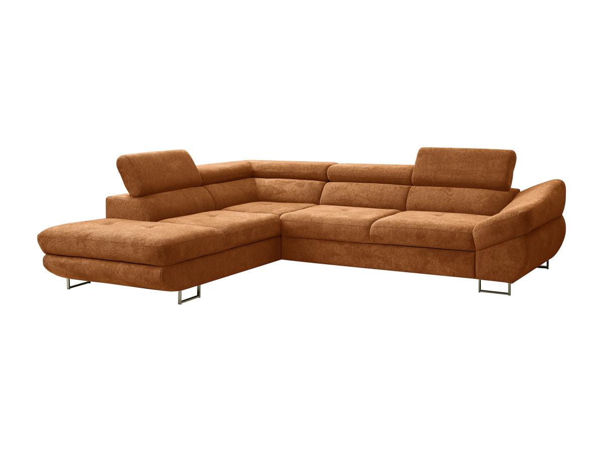 Ecksofa mit Schlaffunktion - Ecke links - Strukturstoff - Terracotta - DALI günstig online kaufen