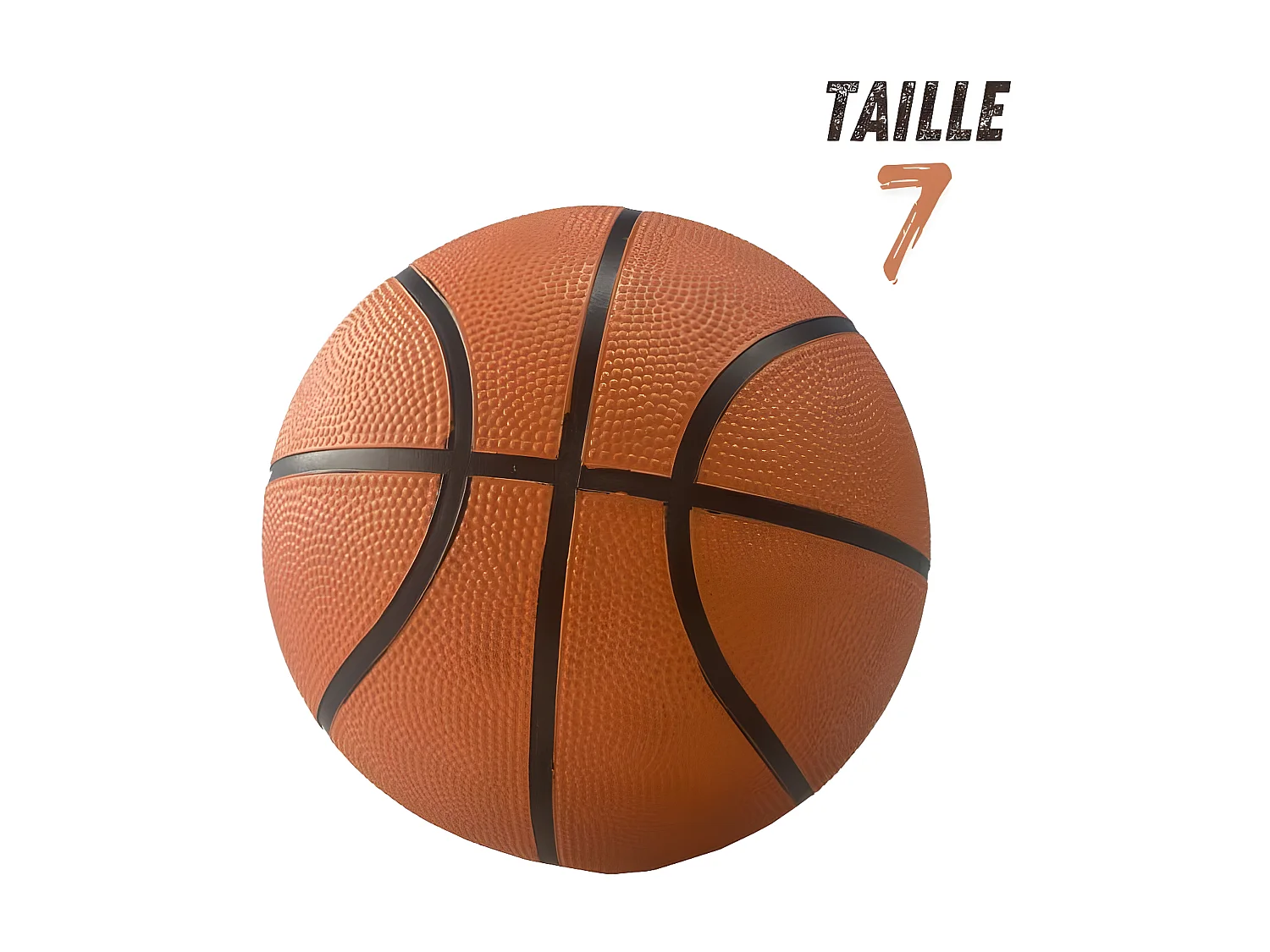 Ballon de basket orange Ø24,5cm - taille 7 + Pompe de gonflage
