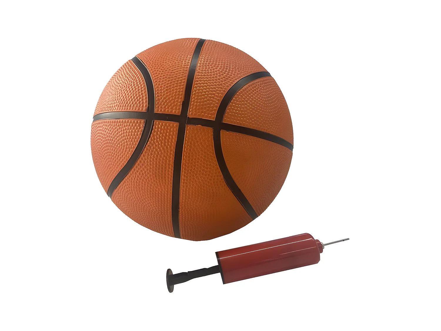 Ballon de basket orange Ø24,5cm - taille 7 + Pompe de gonflage