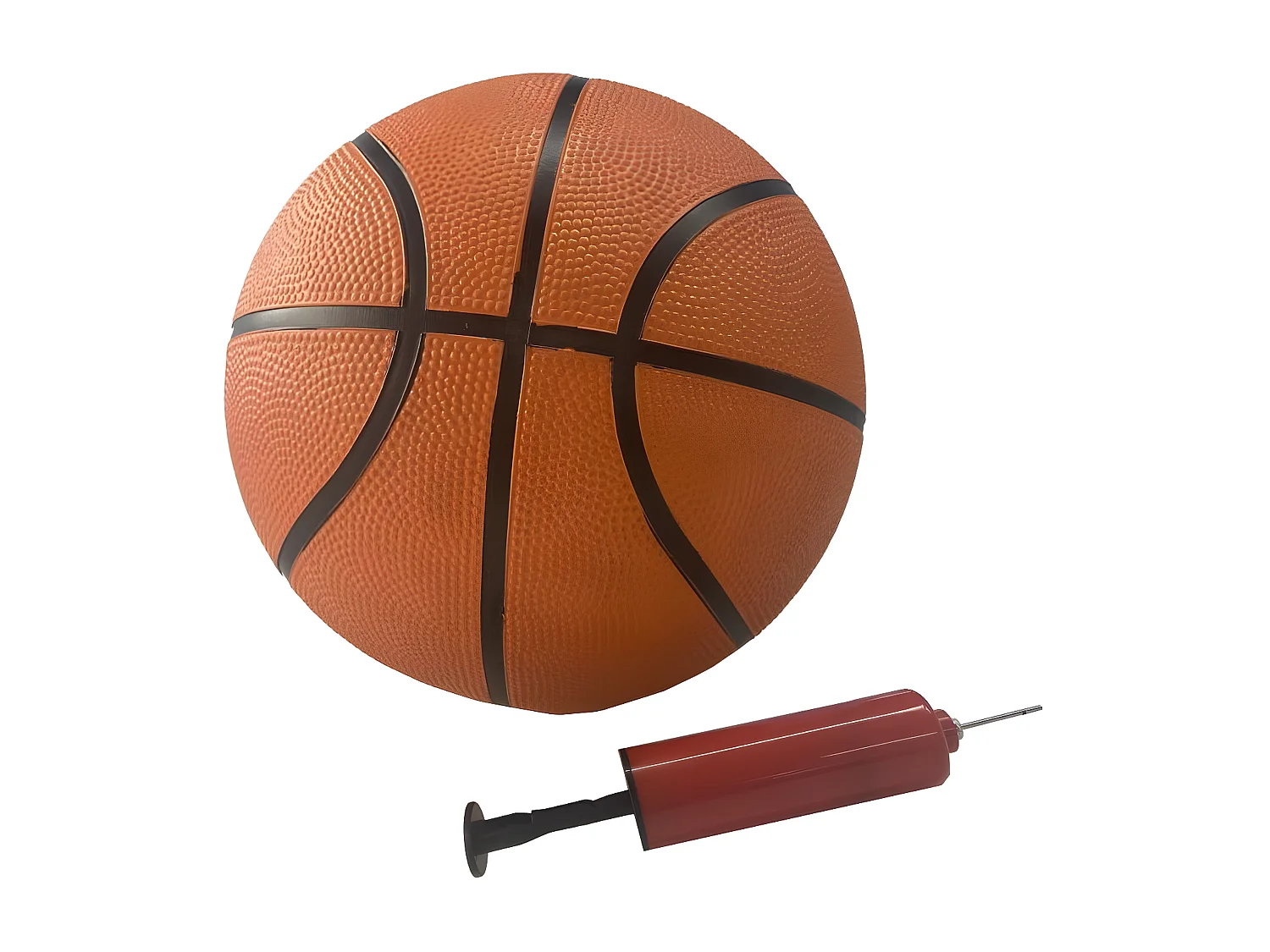 Ballon de basket orange Ø24,5cm - taille 7 + Pompe de gonflage