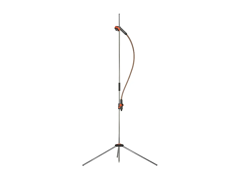 Douche de jardin trio – Hauteur totale 220cm – Trépied intégré – Jet de brume & jet diffus – Pommeau amovible
