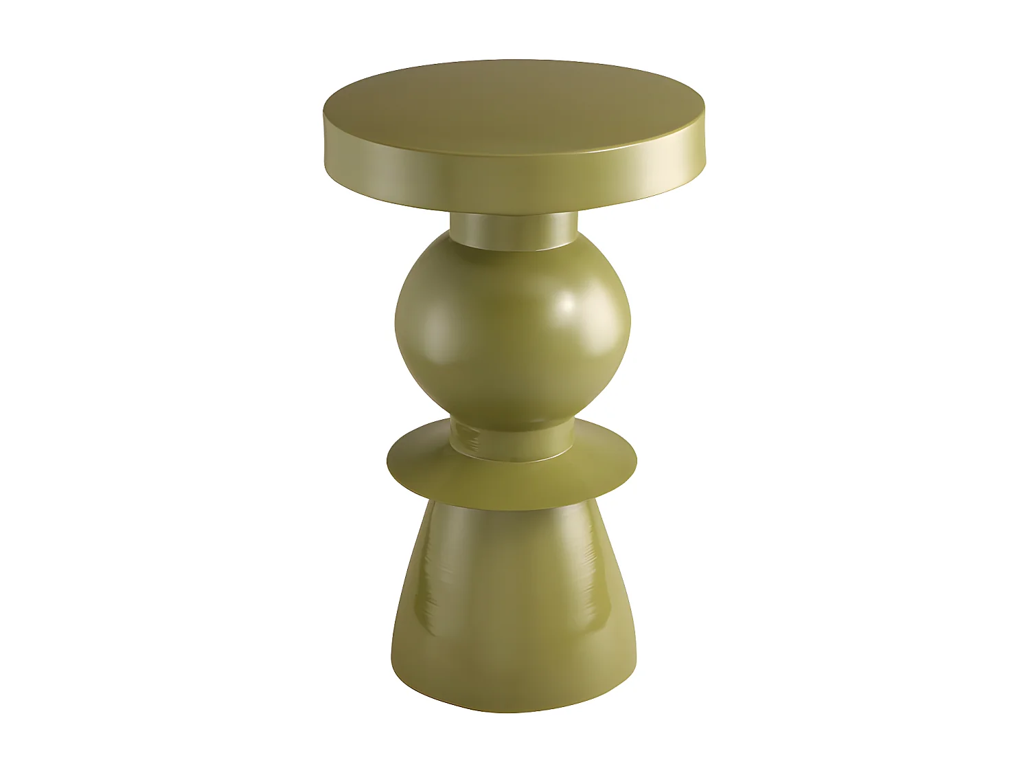Lena - Table d'appoint ronde en aluminium ø32,5cm - Vert olive