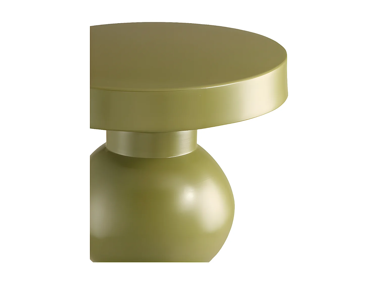 Lena - Table d'appoint ronde en aluminium ø32,5cm - Vert olive