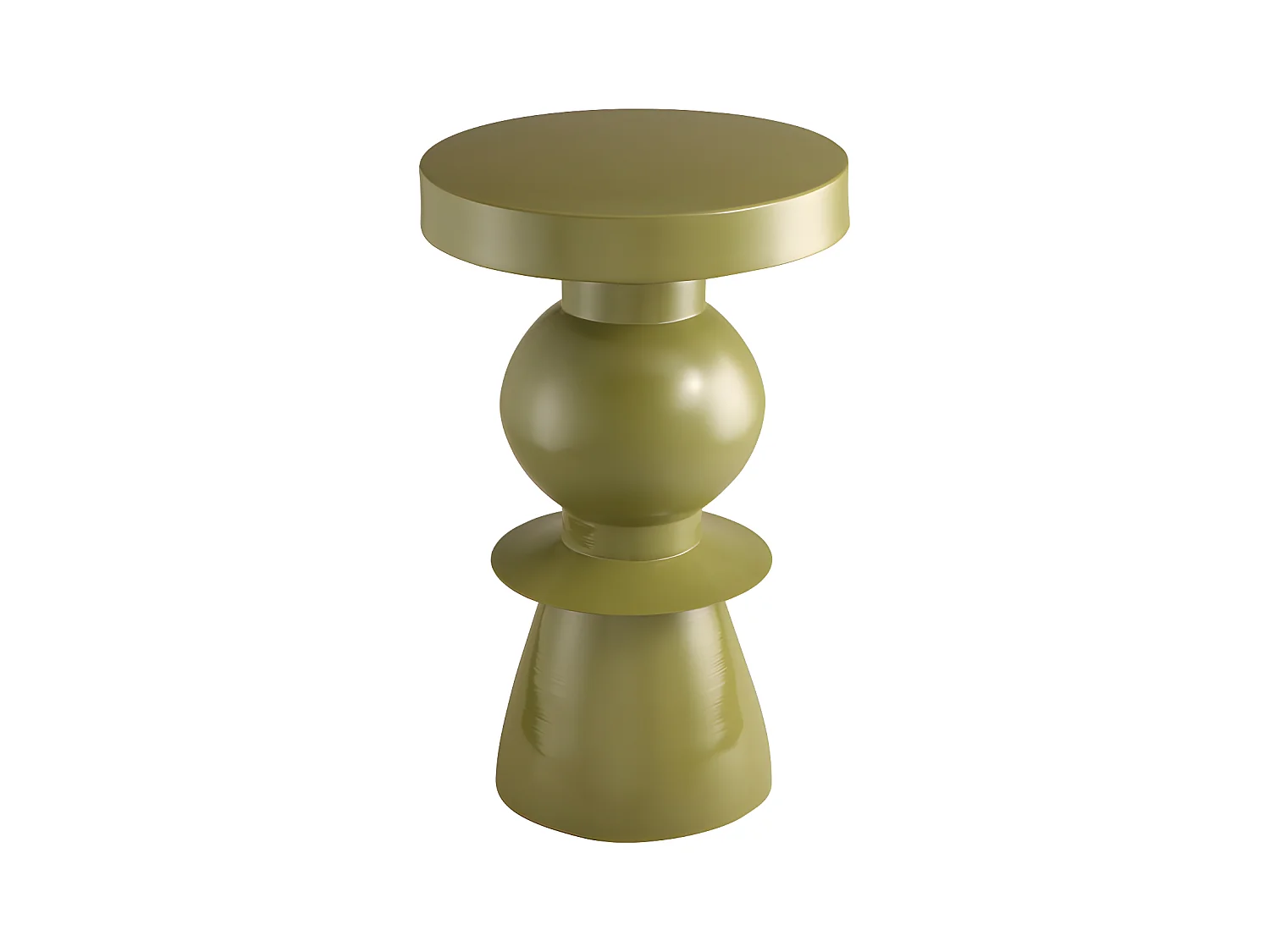Lena - Table d'appoint ronde en aluminium ø32,5cm - Vert olive