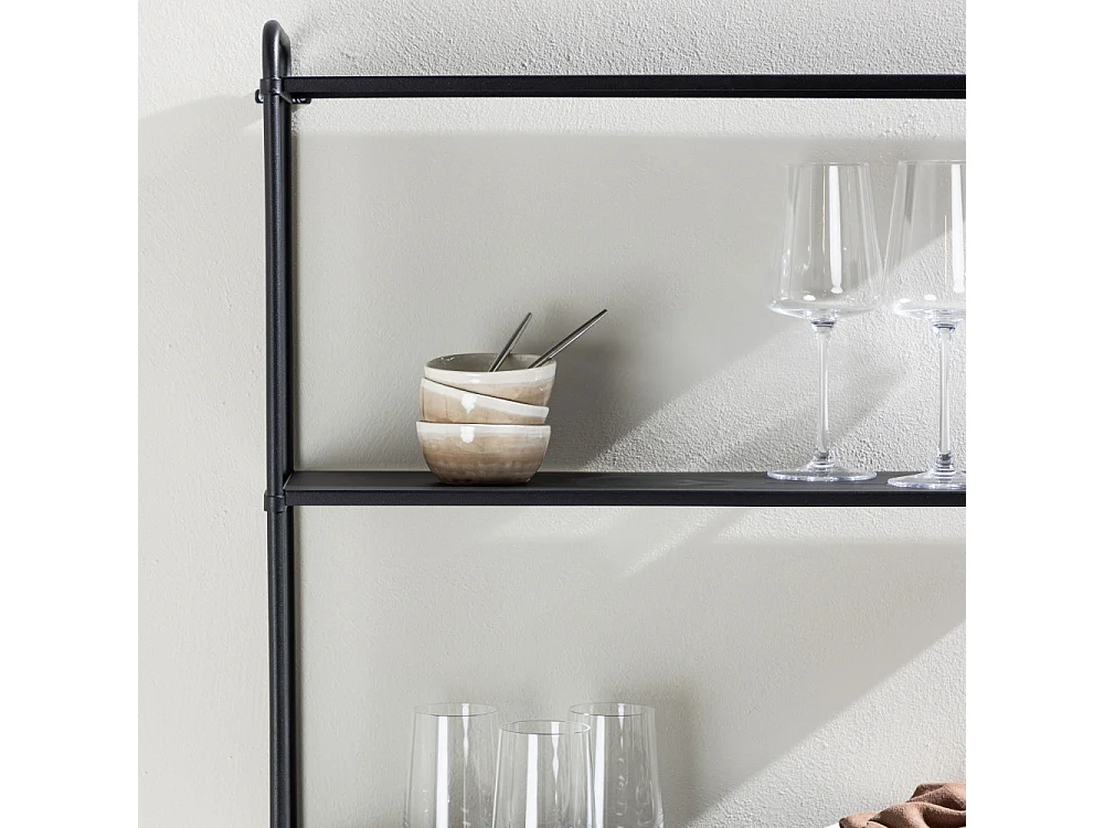 LyonH wandkast wandhangend 3 planken zwart.