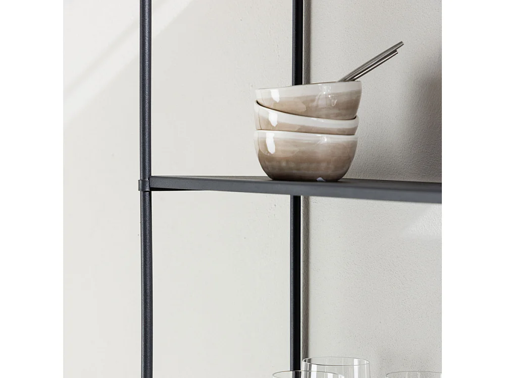 LyonH wandkast wandhangend 3 planken zwart.