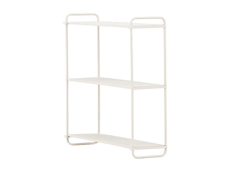 Libreria LyonH a parete 3 ripiani beige.