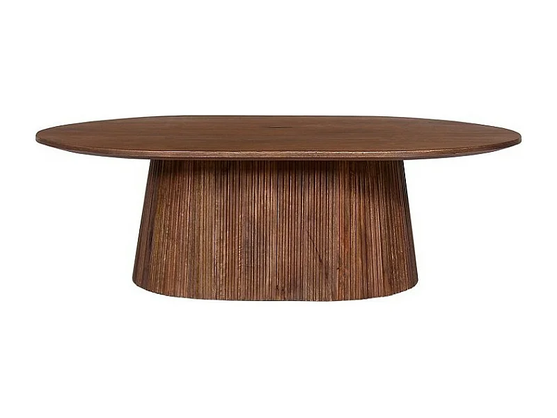 Ovale salontafel MITCHEL – Exotisch mangohout bruin 120x70 cm